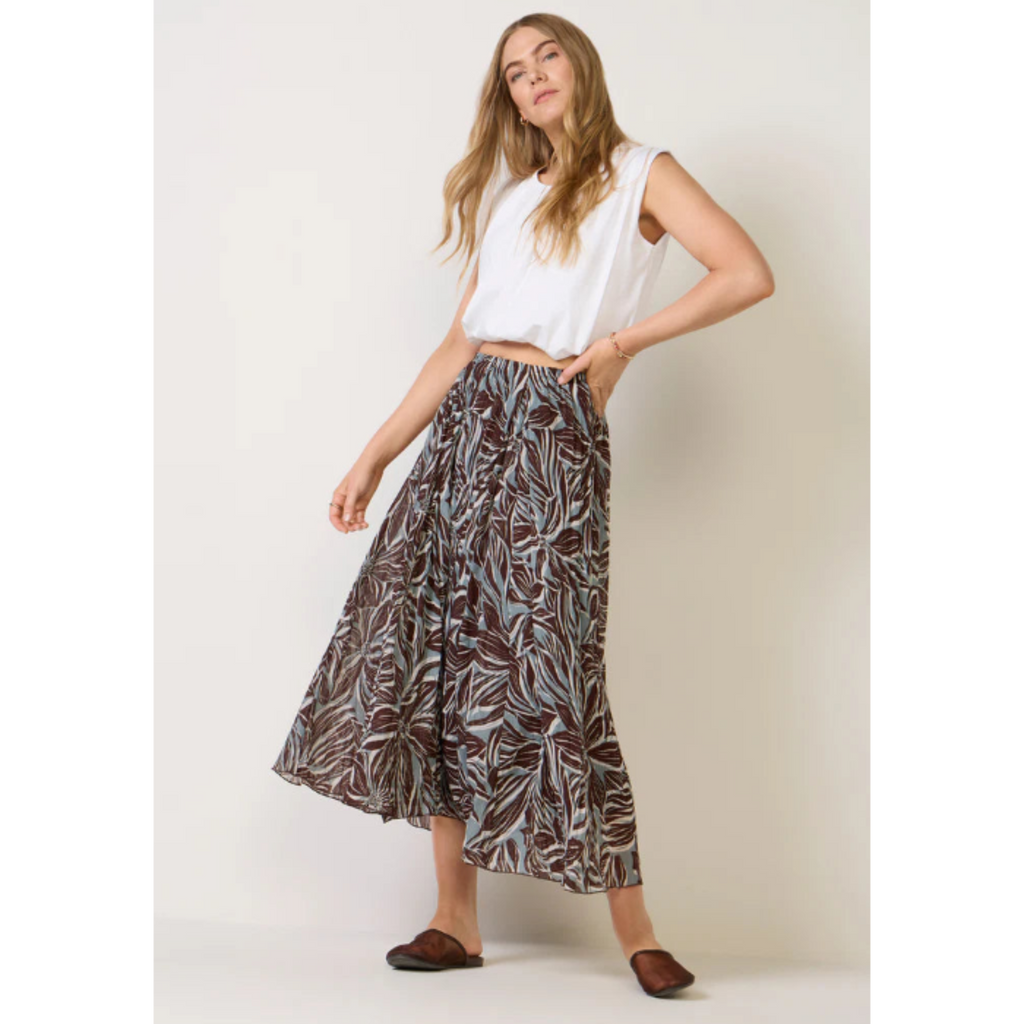 Victoria Zinn Floral Maxi Skirt - Chocolate Cherry