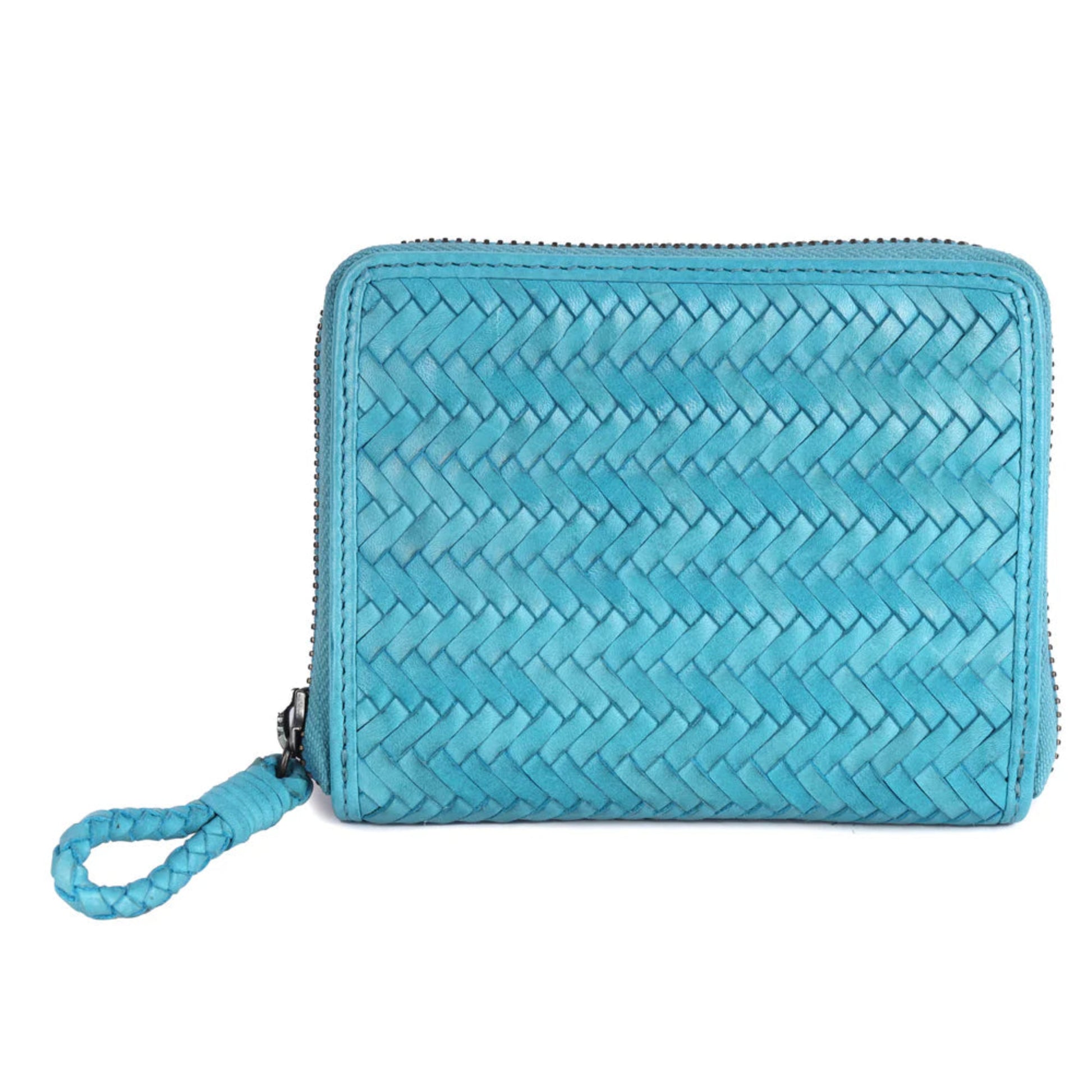 Skye Woven Medium Zip Wallet Turquoise