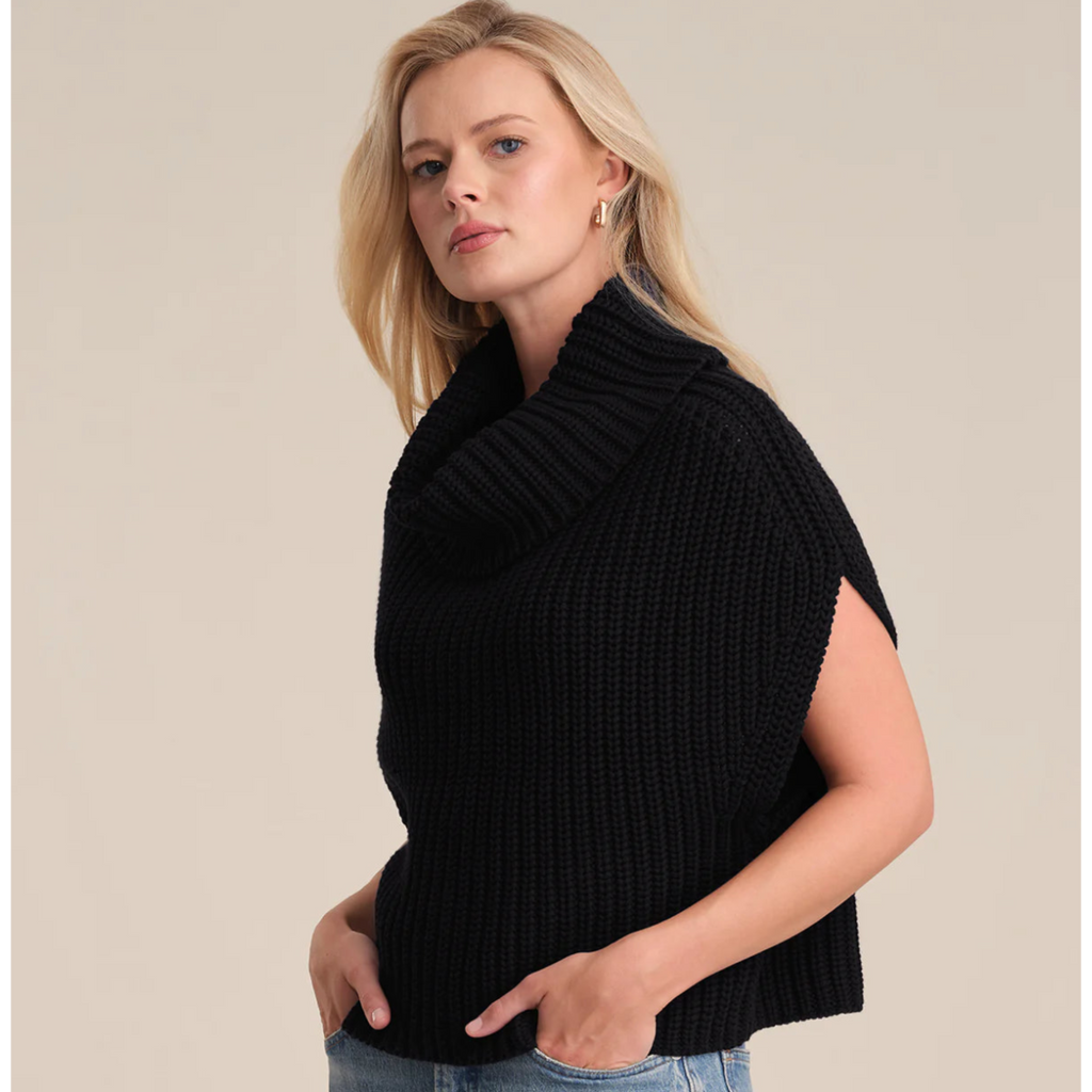 Cate Sleeveless T Neck Sweater Black