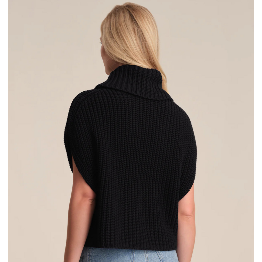 Cate Sleeveless T Neck Sweater Black