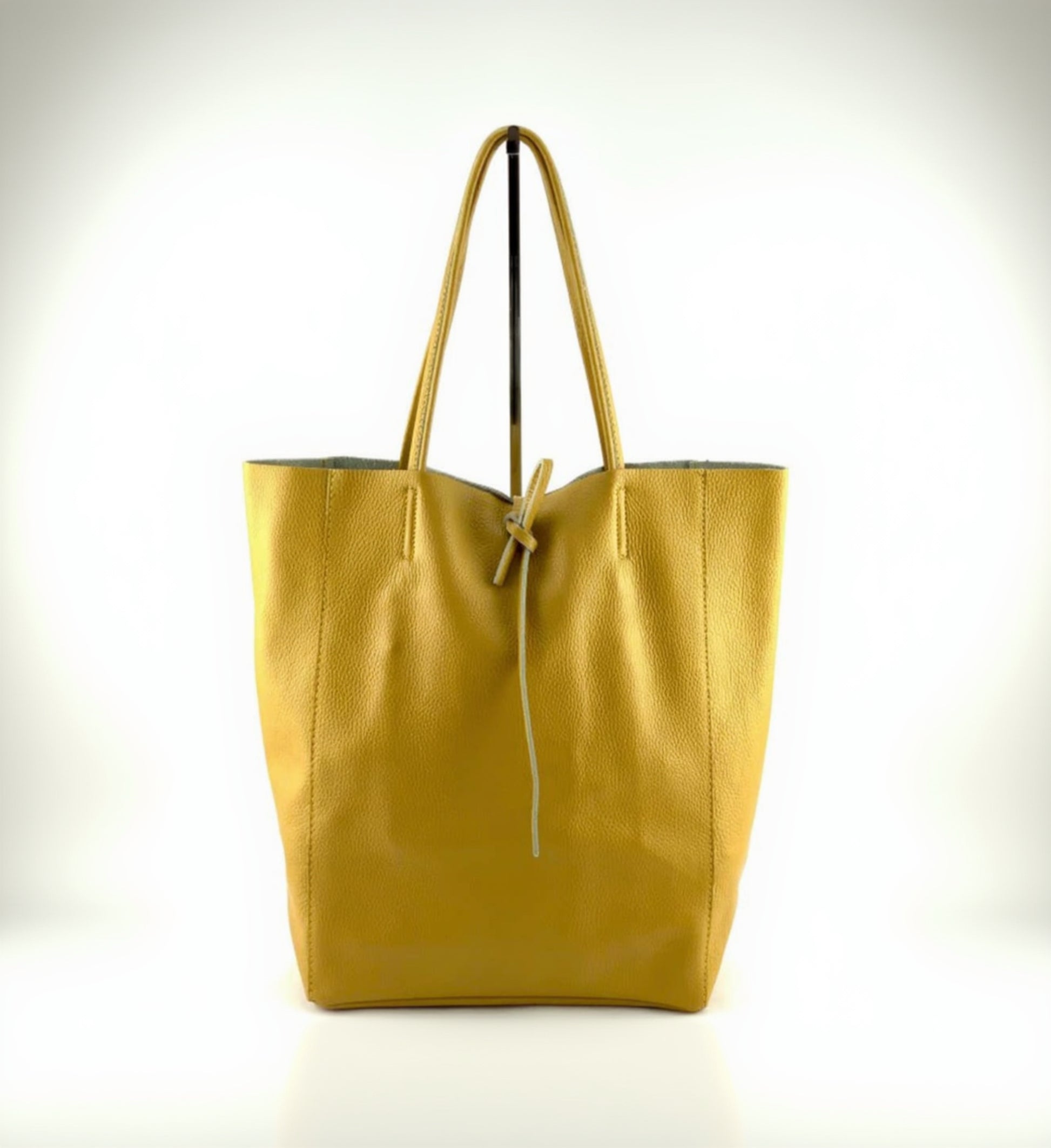 Leather Tote w/ Drawstrings