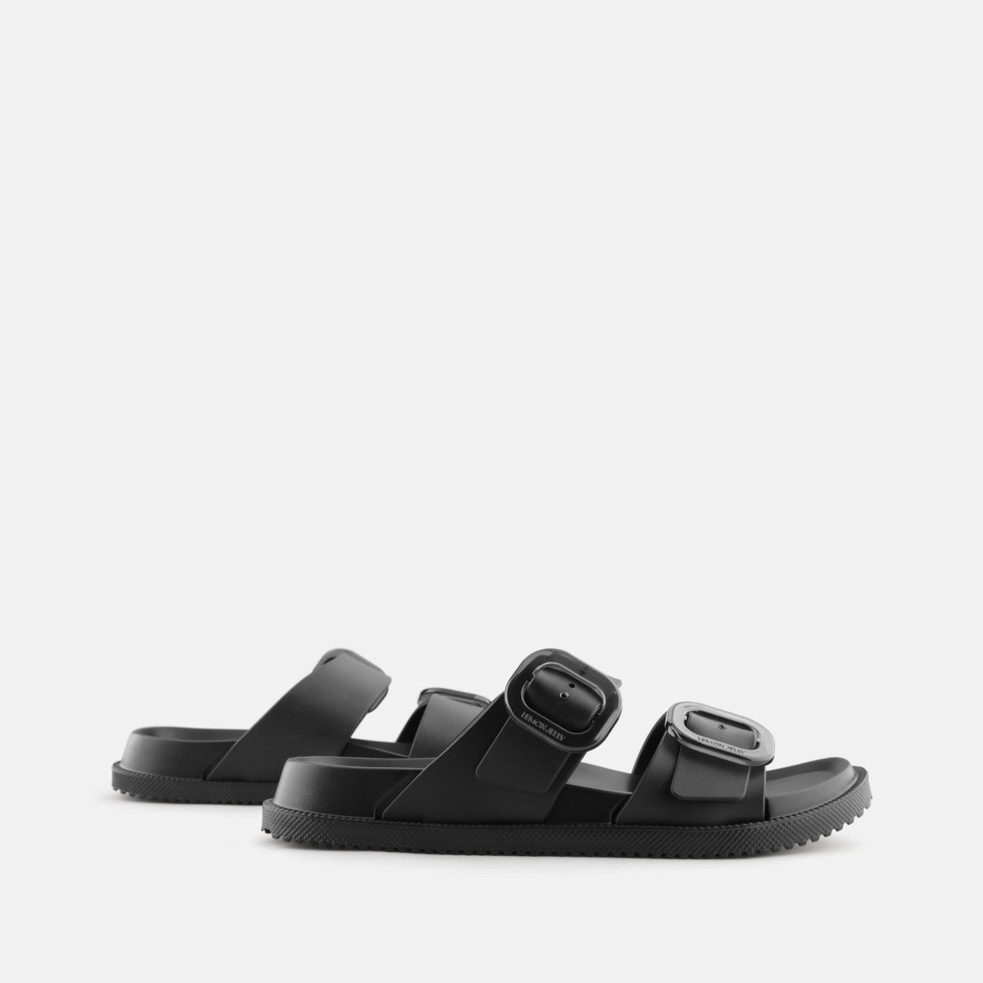 Elise Lilou Sandal Lucite Buckle- Black