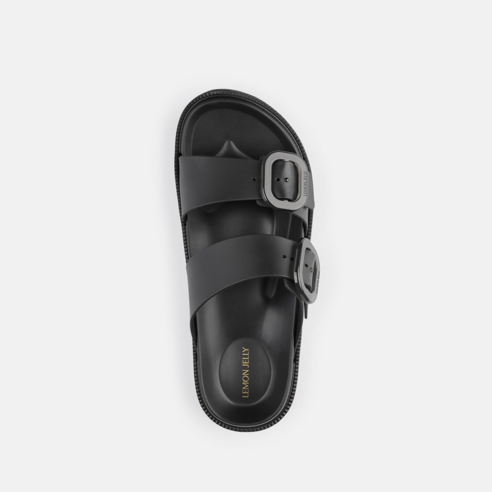 Elise Lilou Sandal Lucite Buckle- Black