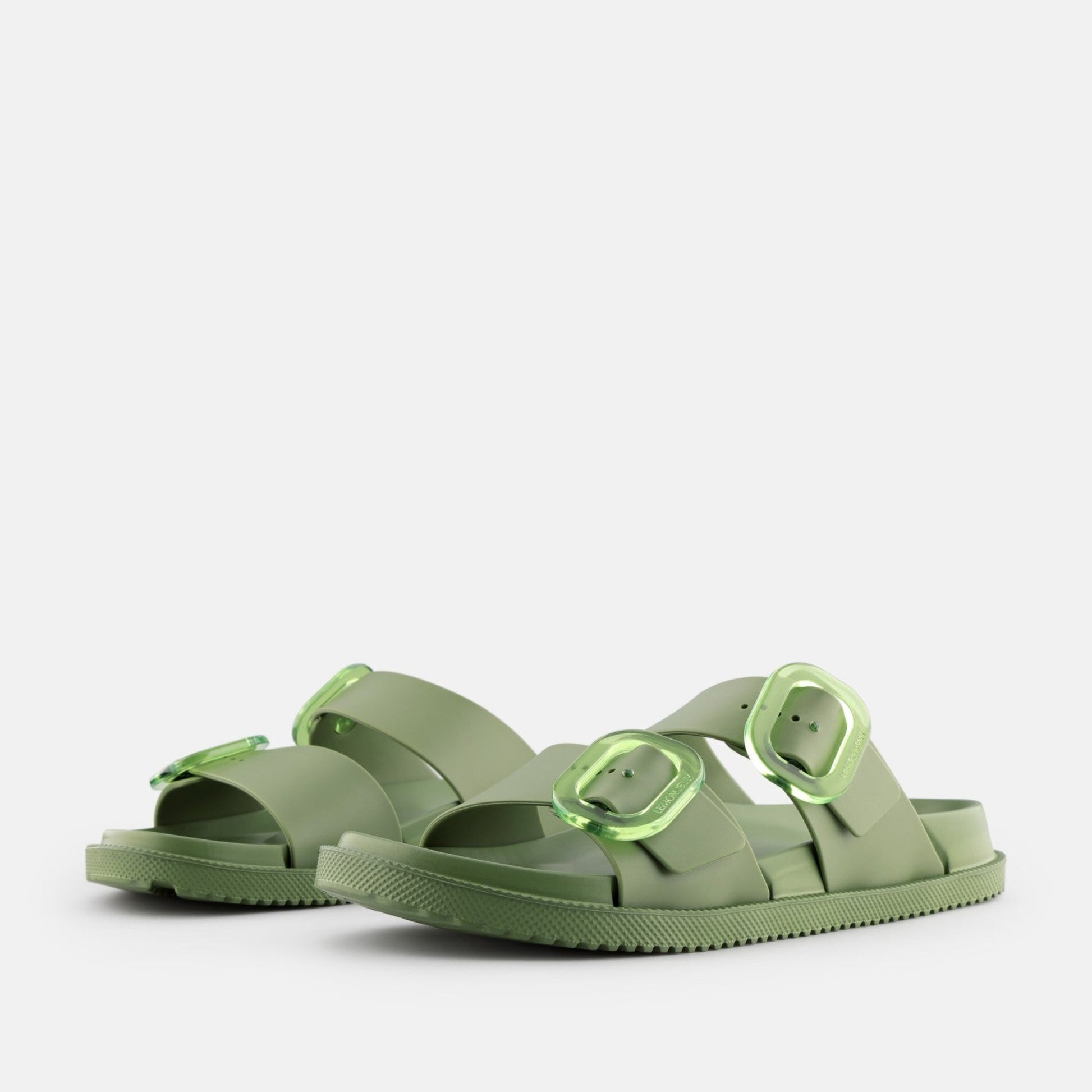 Elise Lilou Sandal Lucite Buckle- Kaki