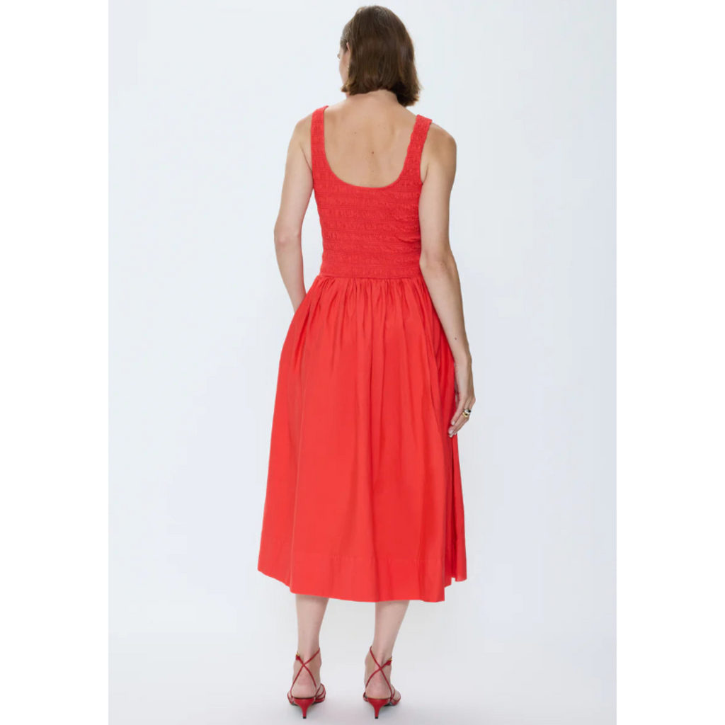 Alessia Smocked Drop Waist Dress - Maraschino