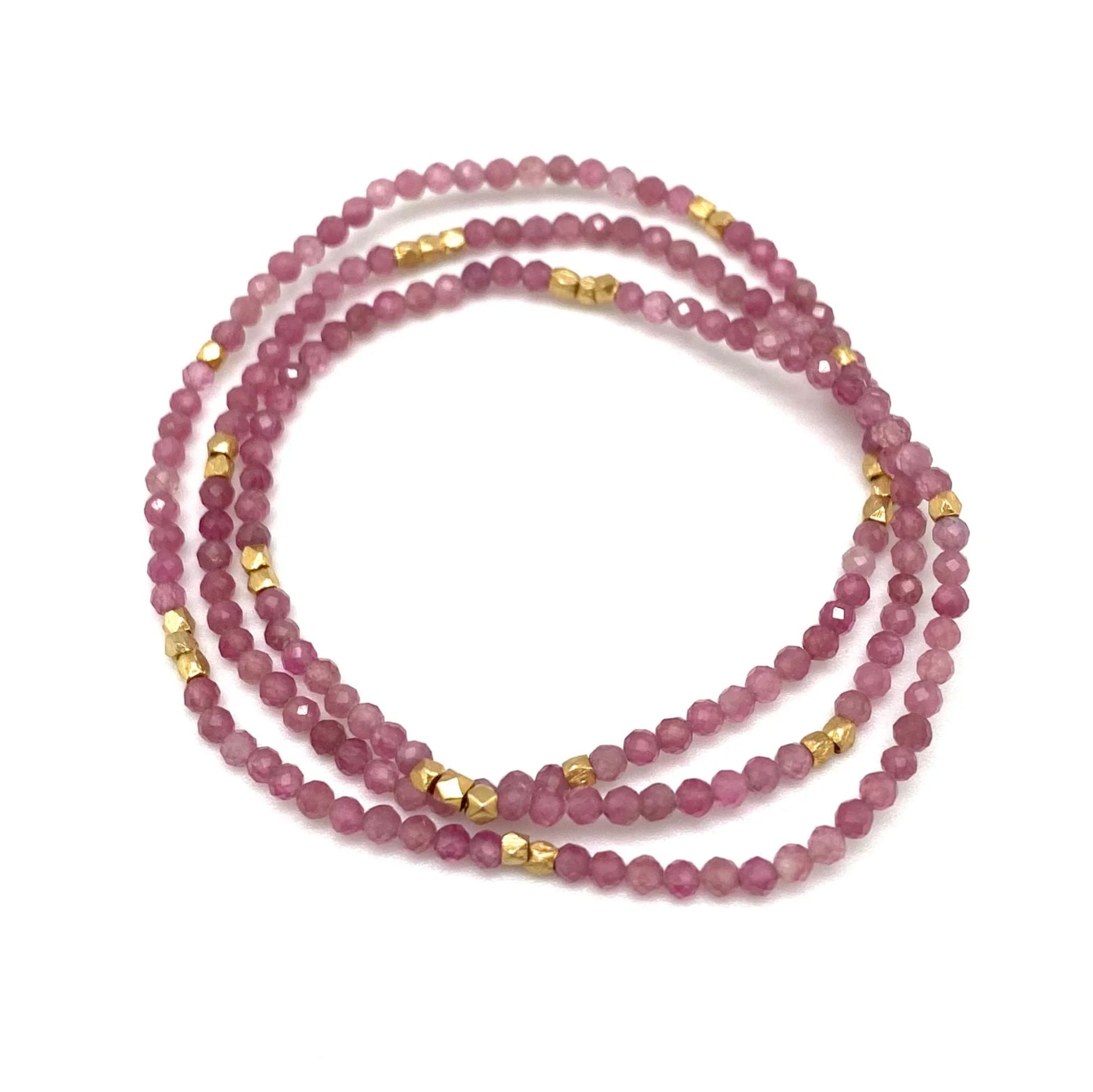 Sigrid Beaded Bracelet - Pink Tourmaline