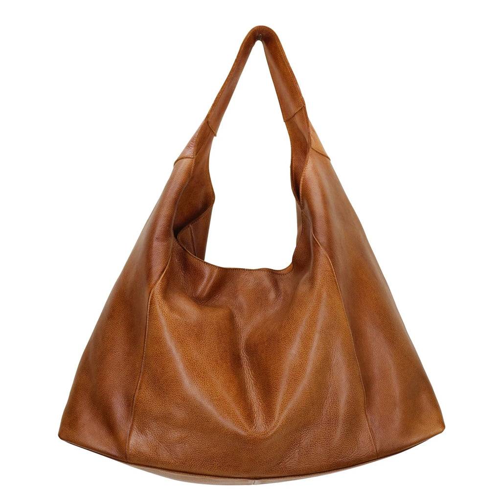 Lindsey Big Shoulder Bag - Cognac