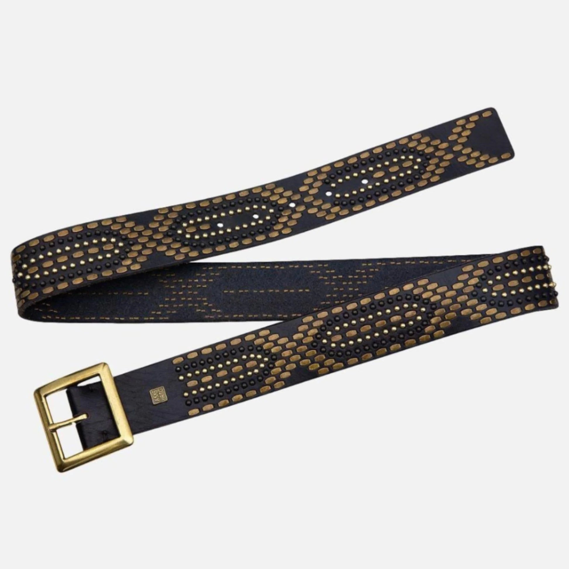 Daya Studded Leather Belt Black