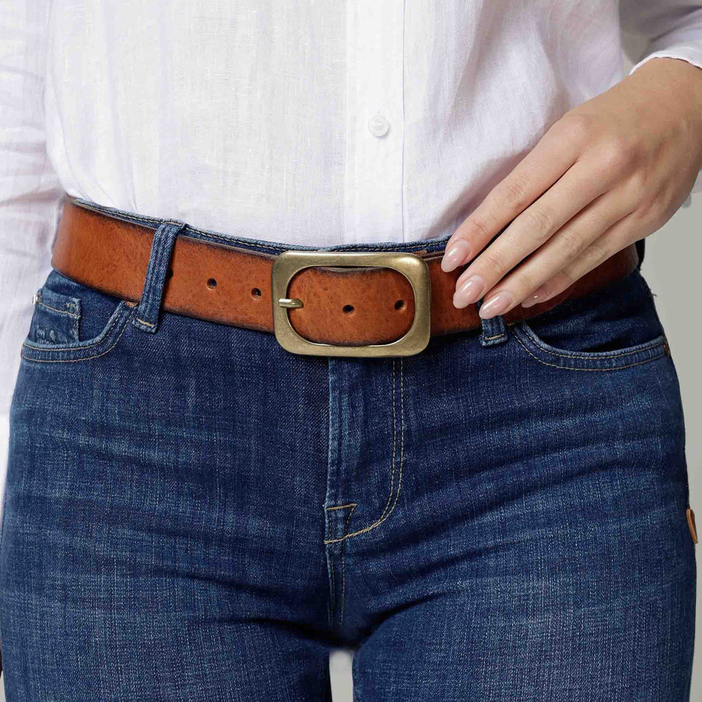 Jodi Belt Cognac Gold Buckle