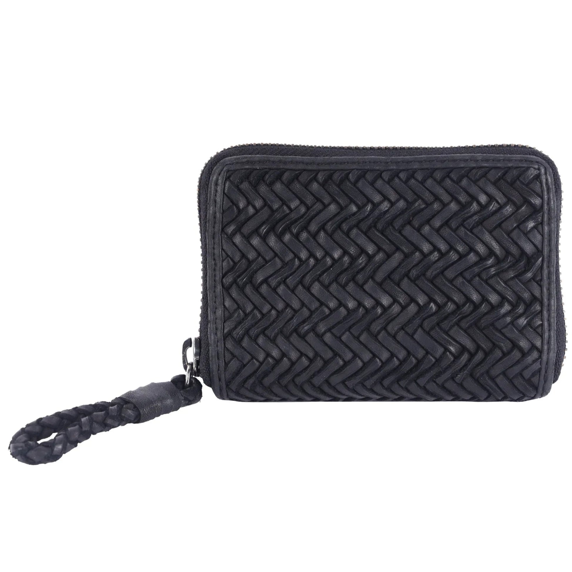 Smith Woven Leather Wallet - Black