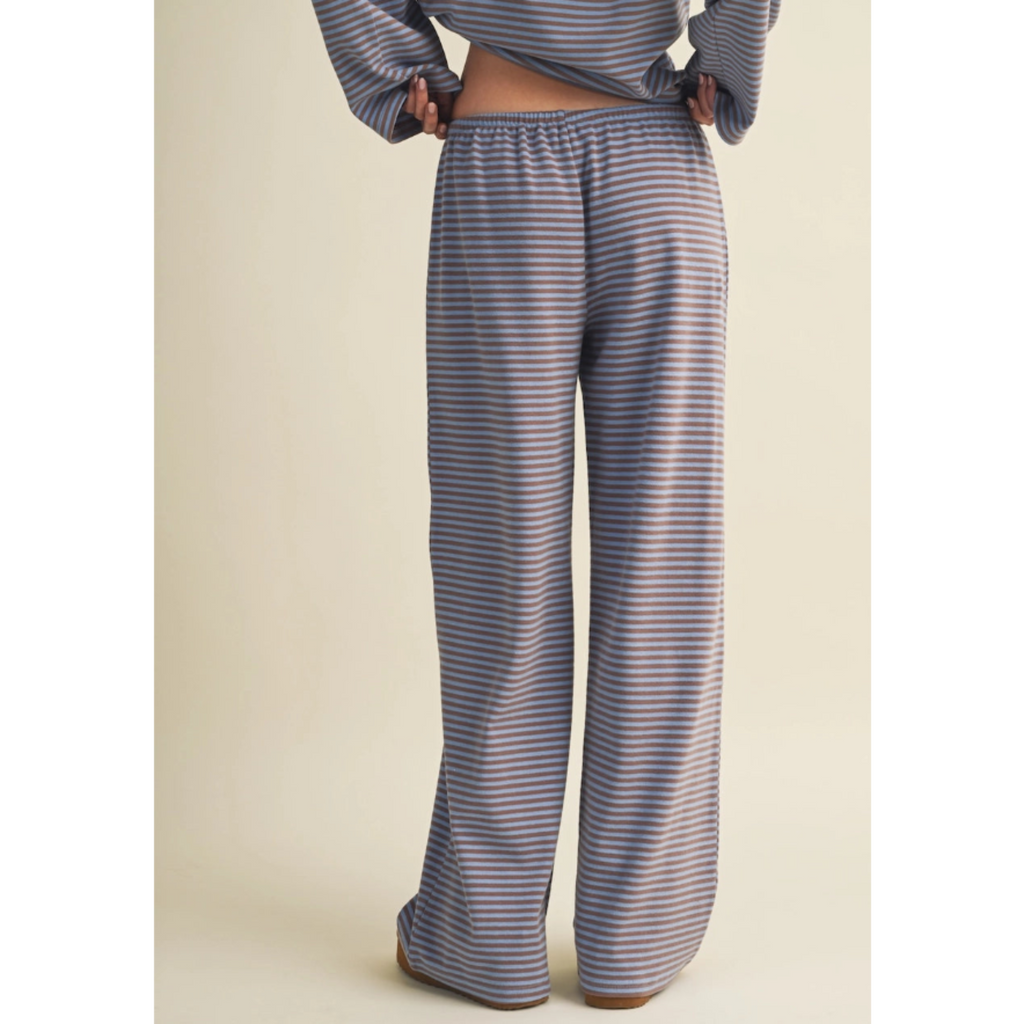 Stripe Lounge Pants - Blue Taupe