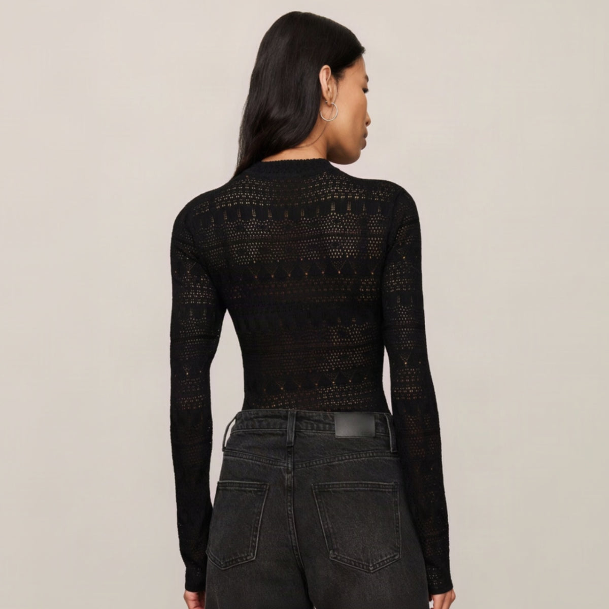 Avery Sweater Top - Black