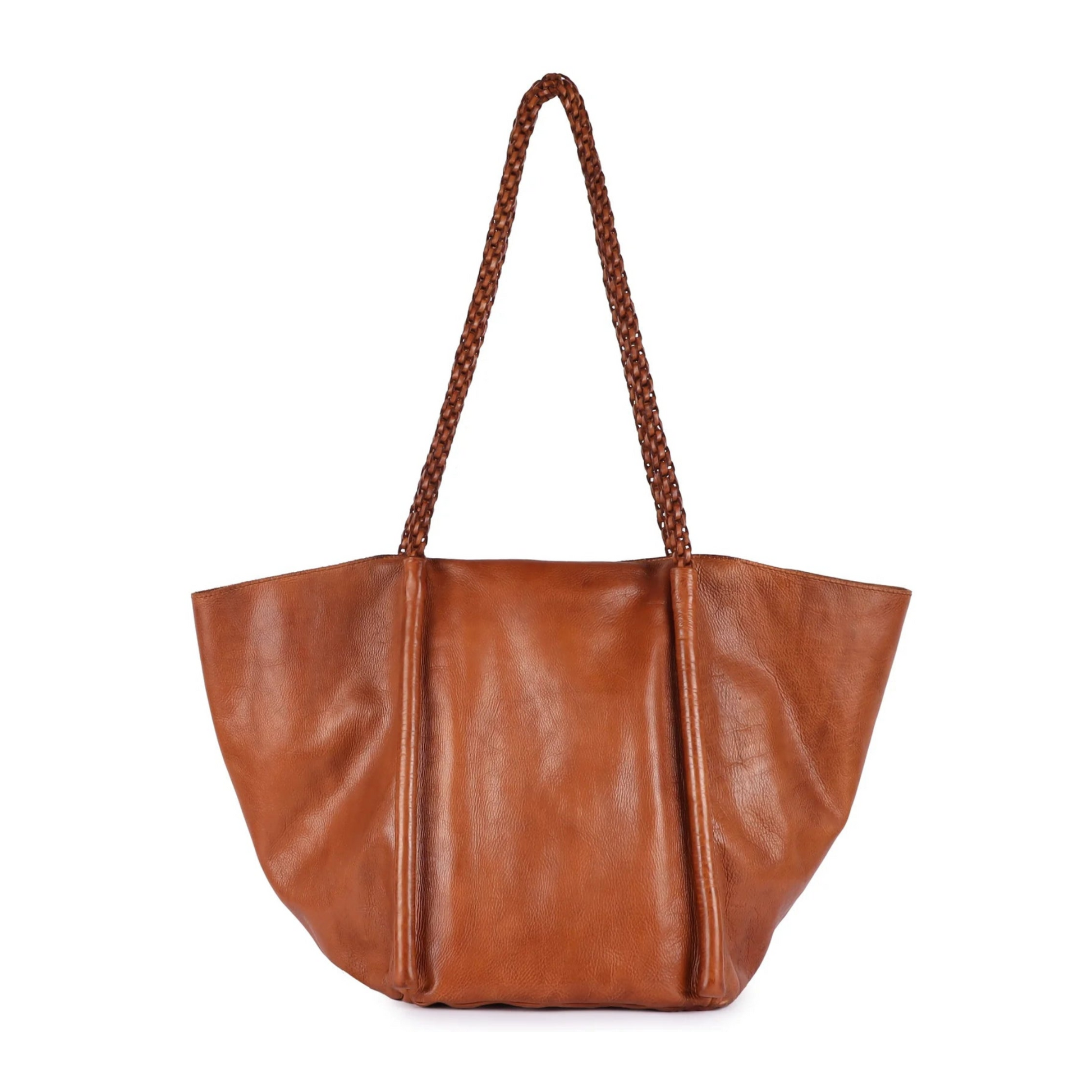Voyage Leather Tote Cognac