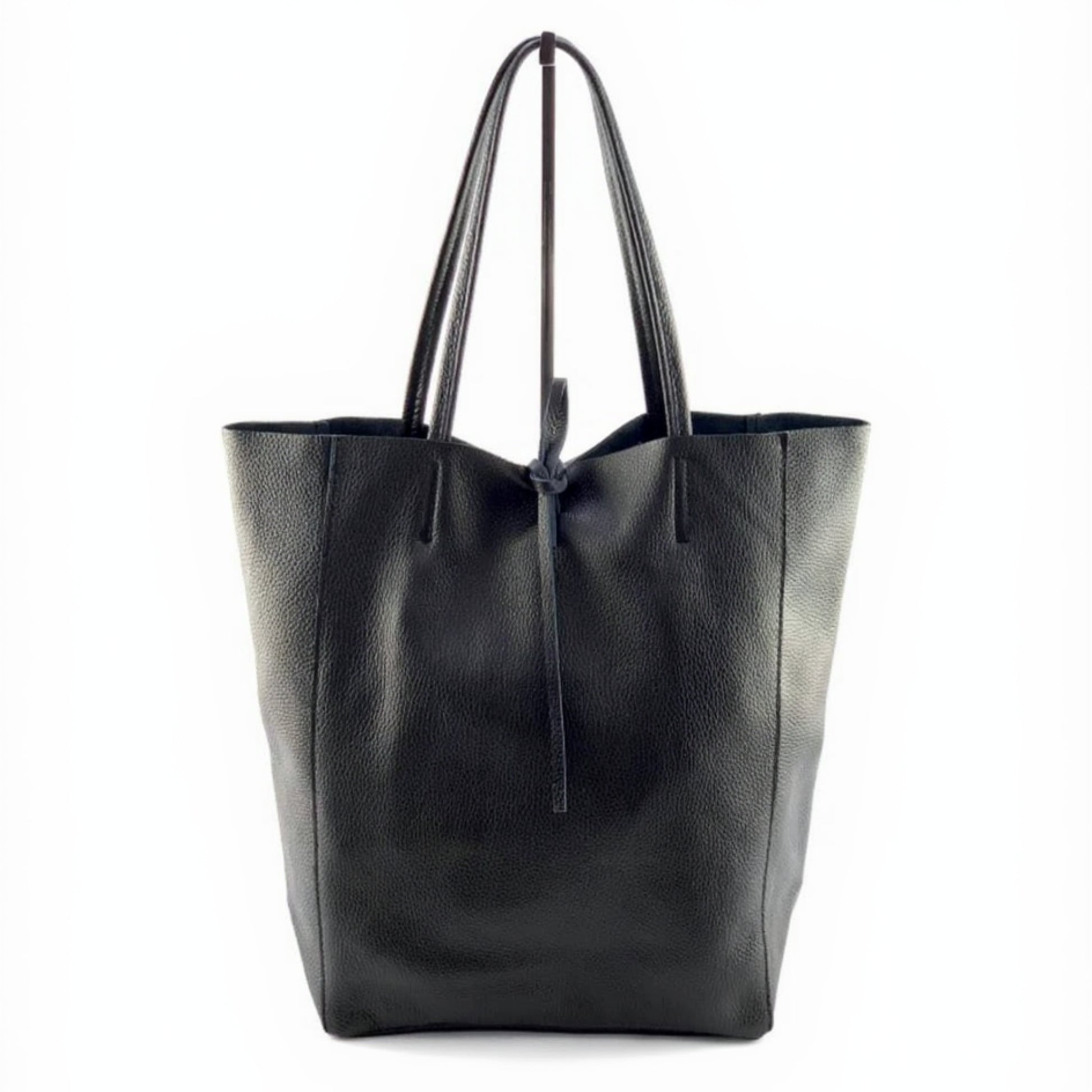 Leather Tote w/ Drawstrings
