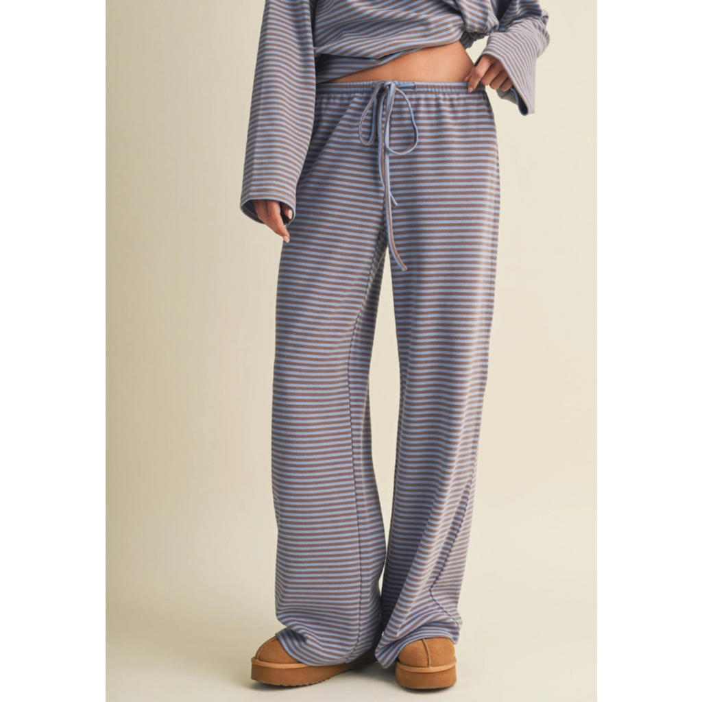 Stripe Lounge Pants - Blue Taupe