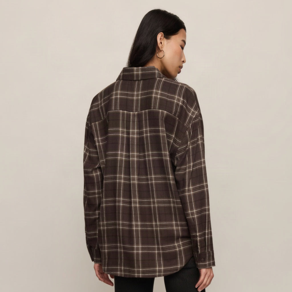 River Plaid Button Up - Dark Roast