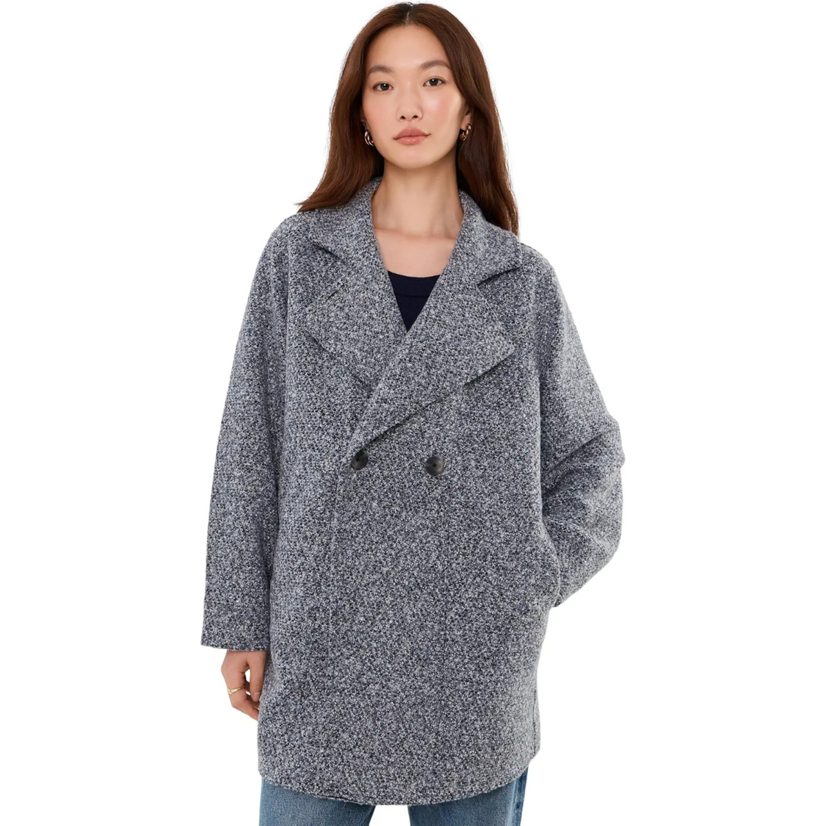Mixed Boucle Jacket - Blue