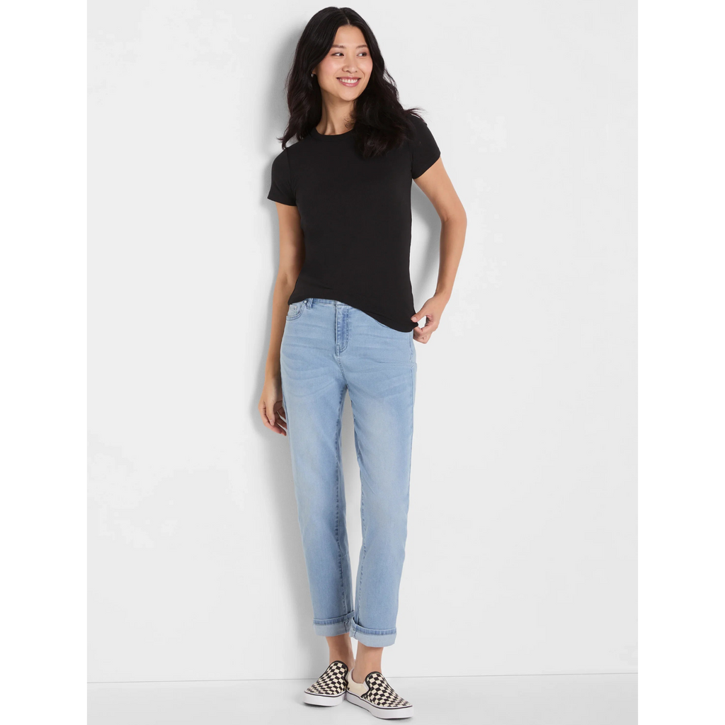 Perfect Knit Rib Short Sleeve Tee - Black Onyx