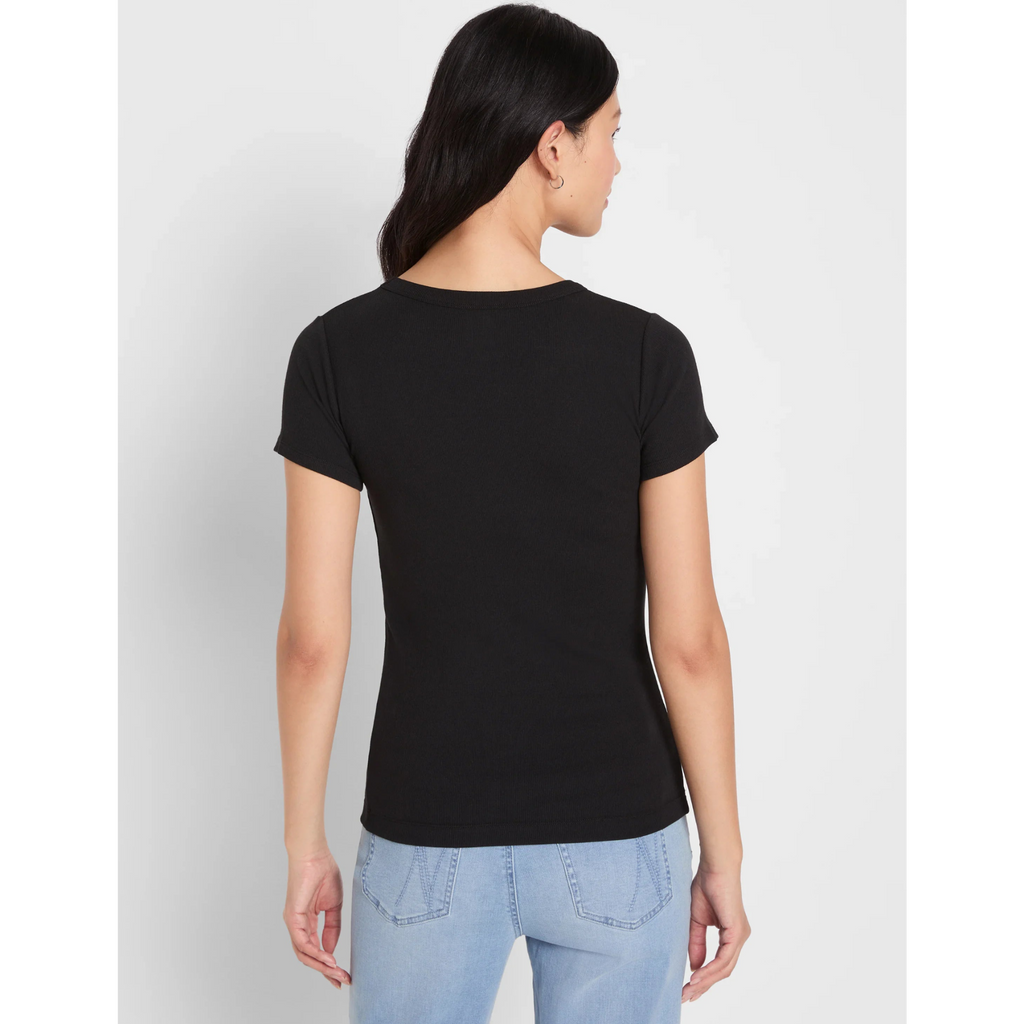 Perfect Knit Rib Short Sleeve Tee - Black Onyx