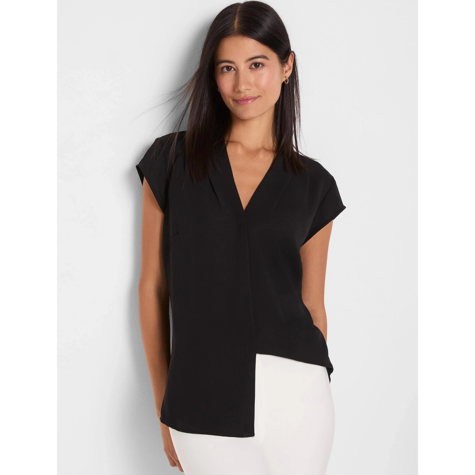 Cap Sleeve Day to Night Top - Black Onyx