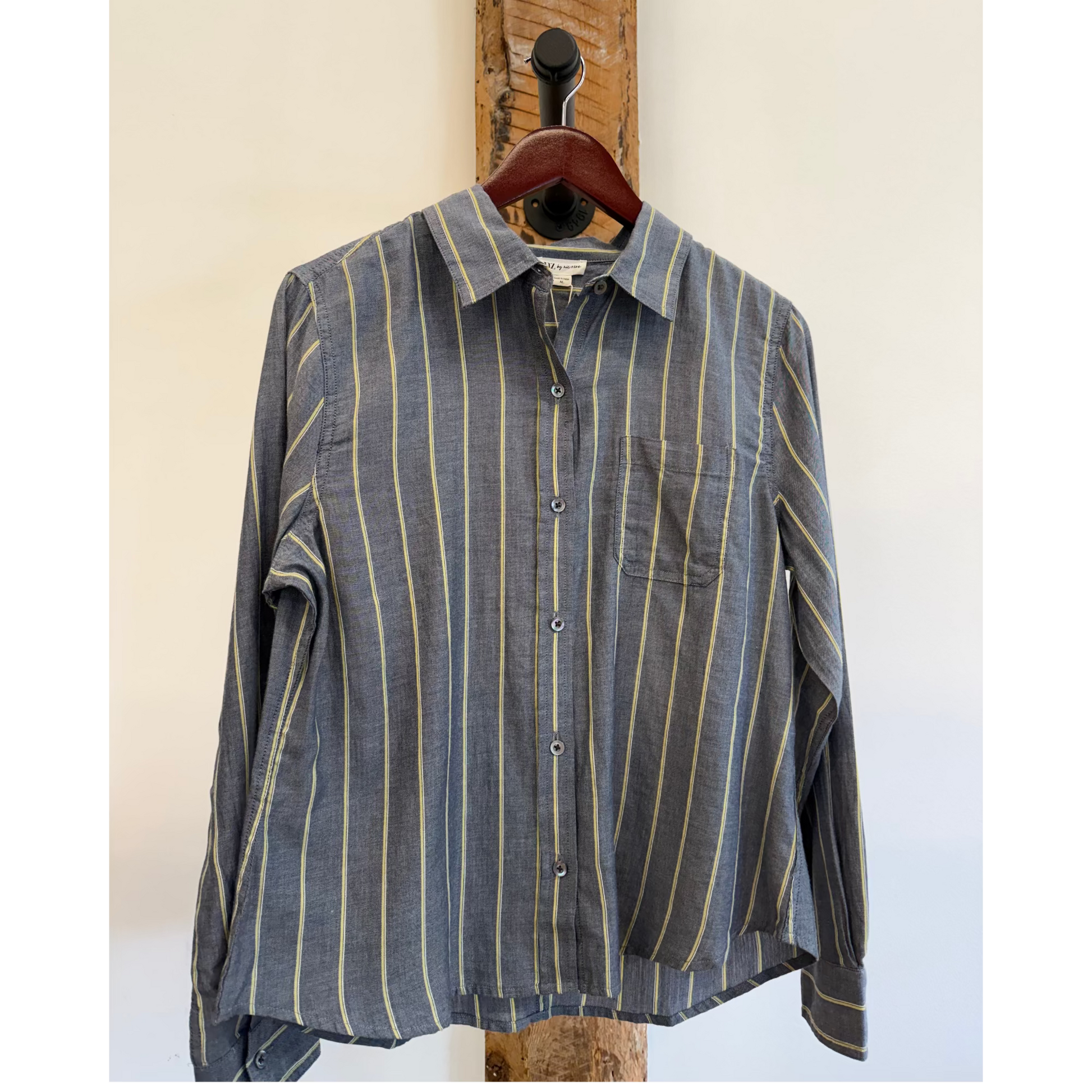 Dobby Stripe Shirt - Indigo