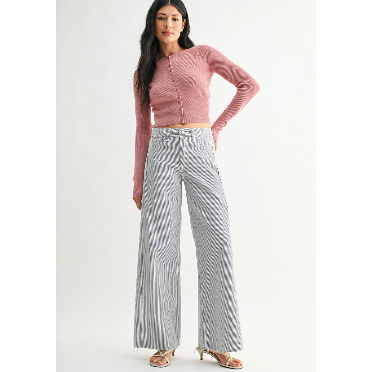 Side Panel Wide Leg - Stripe