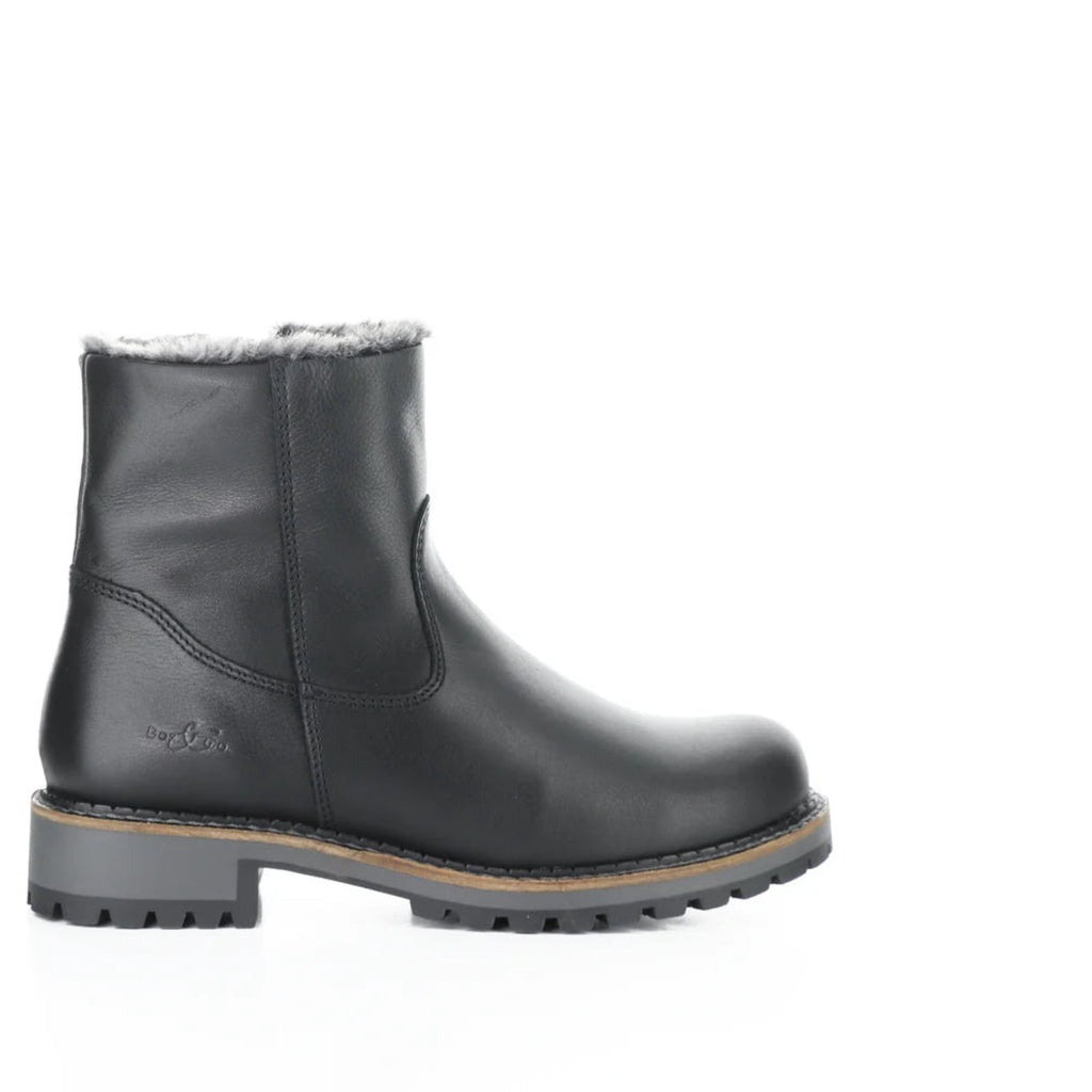 Calib Leather Faux Shearling - Black