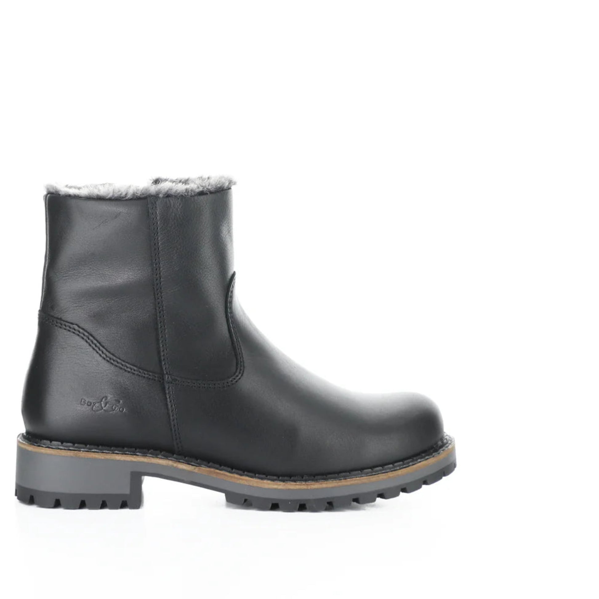 Calib Leather Faux Shearling - Black