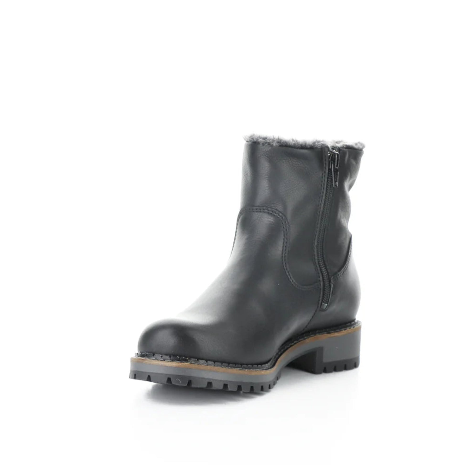 Calib Leather Faux Shearling - Black