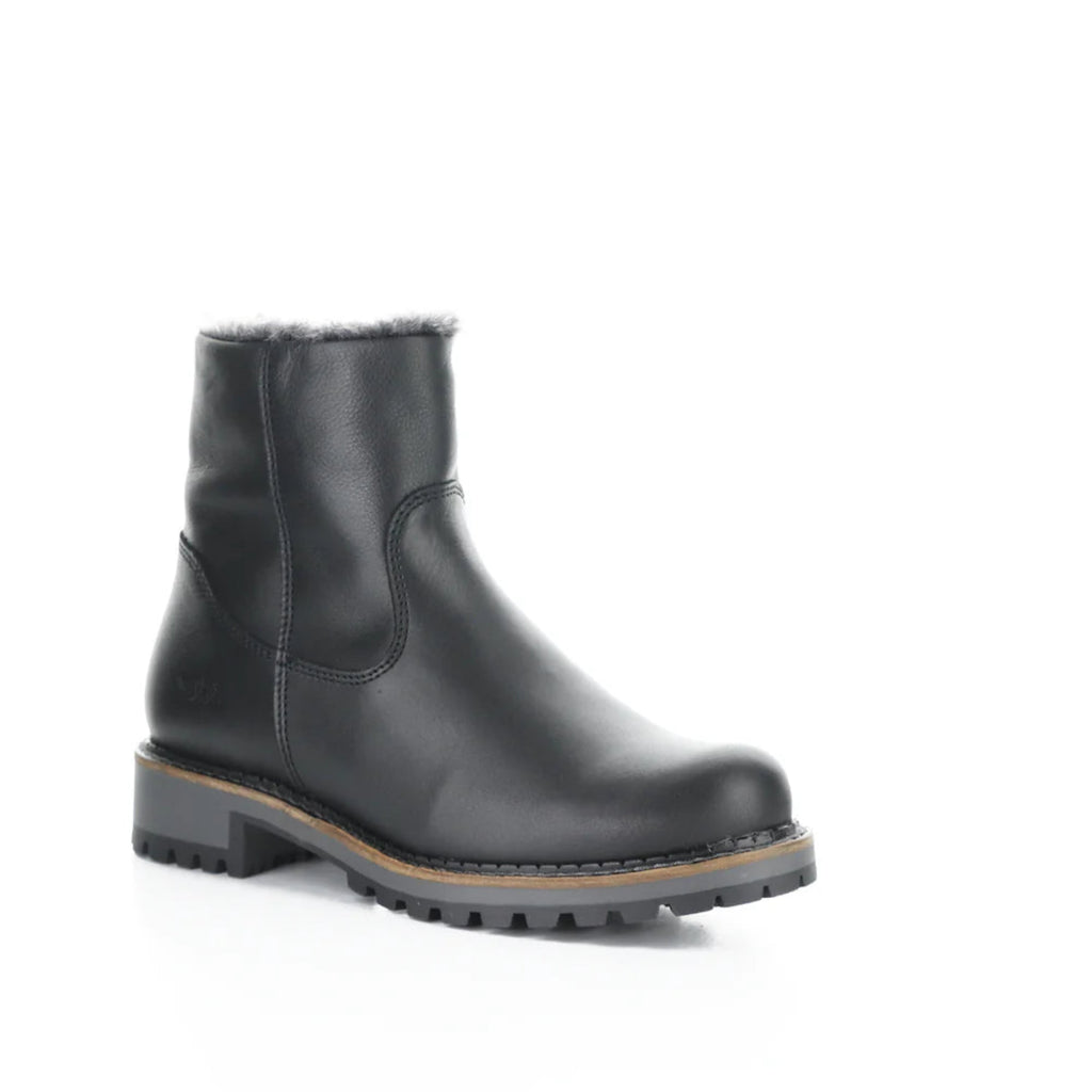 Calib Leather Faux Shearling - Black