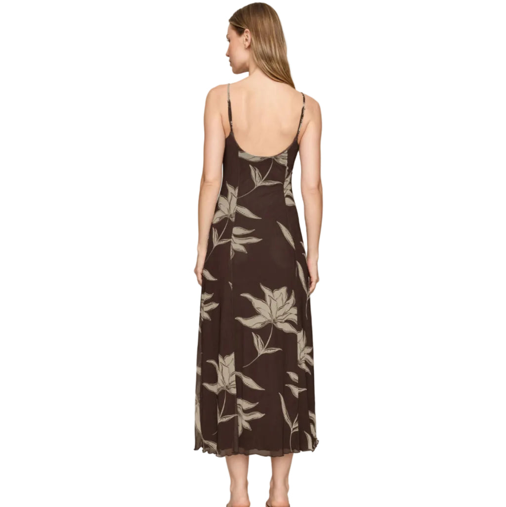 Charisma Floral Midi Dress - Dark Chocolate