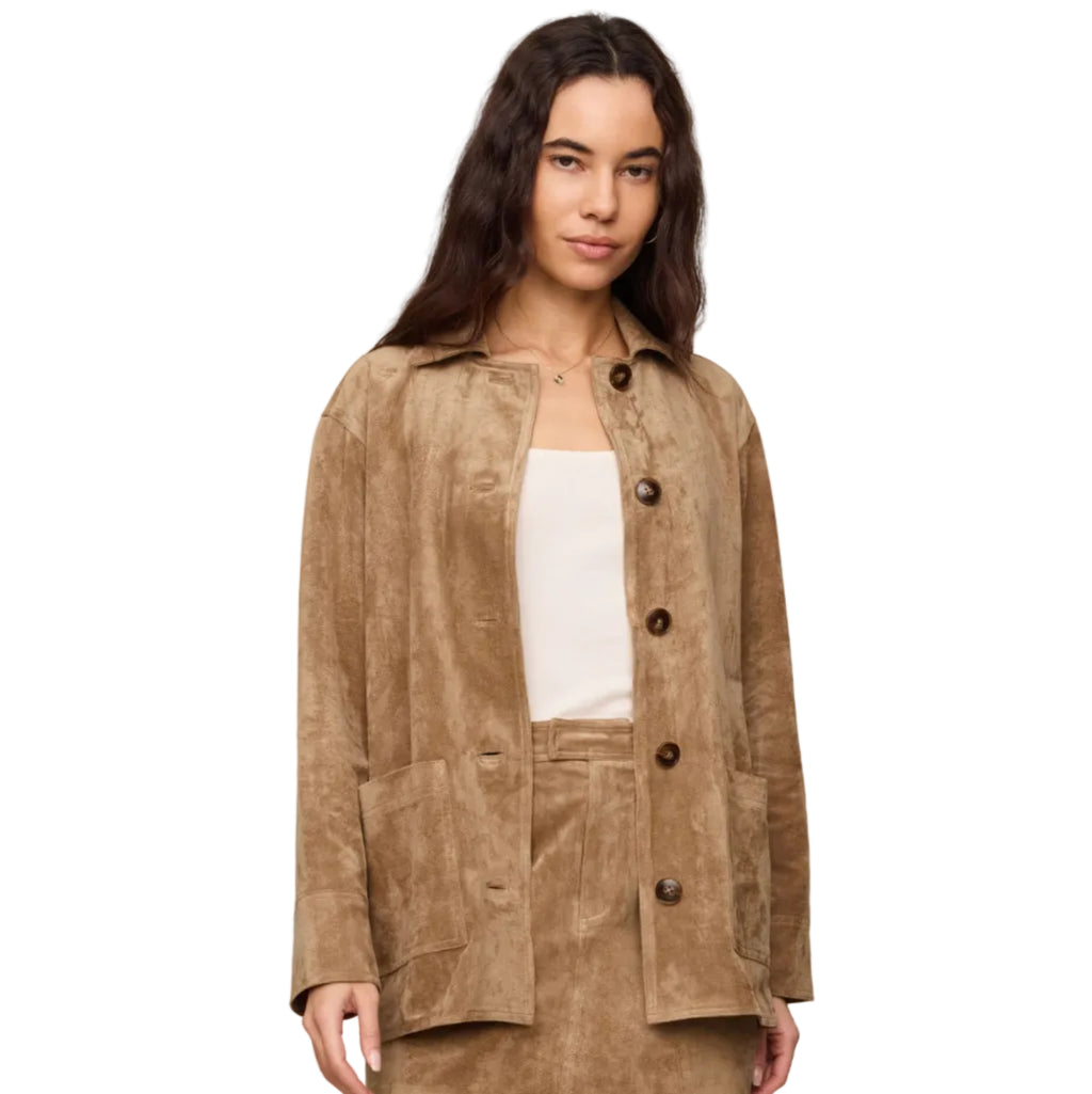 Decker Suede Chore Coat - Light Sand