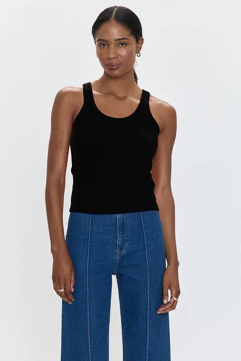 Christy Ribbed Tank - Noir