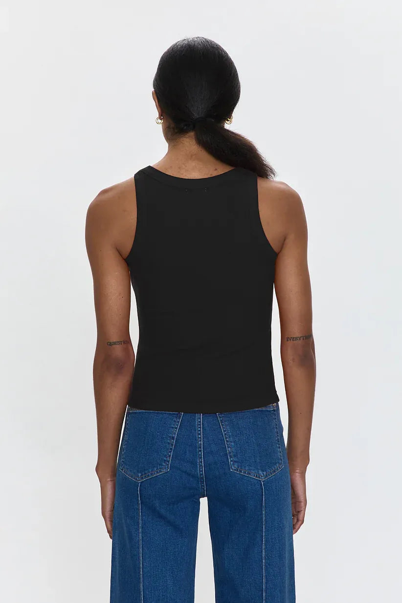 Christy Ribbed Tank - Noir