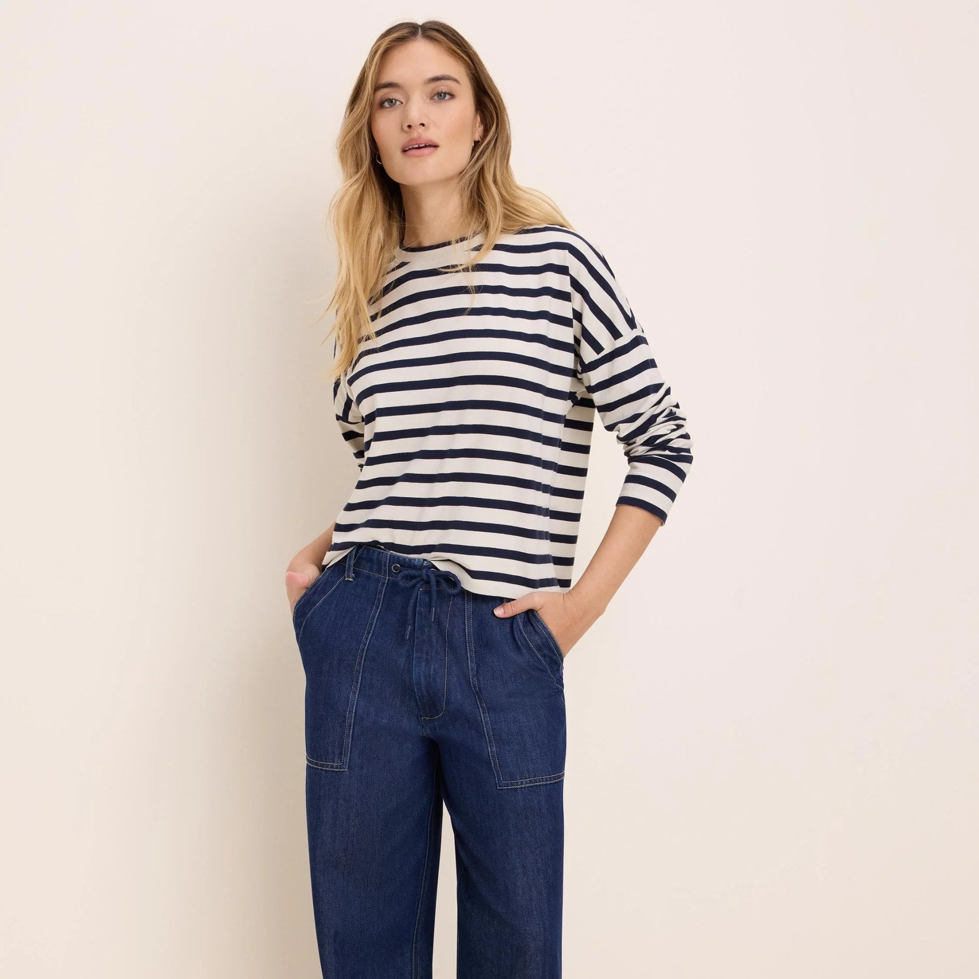 Soft Stripe Tee - Cream