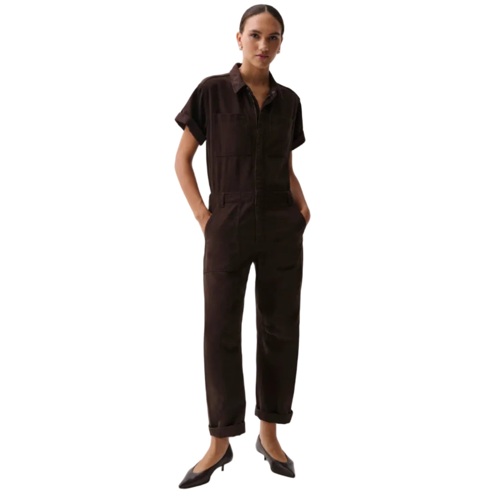 Cruz Barrel Leg Jumpsuit - Mocha