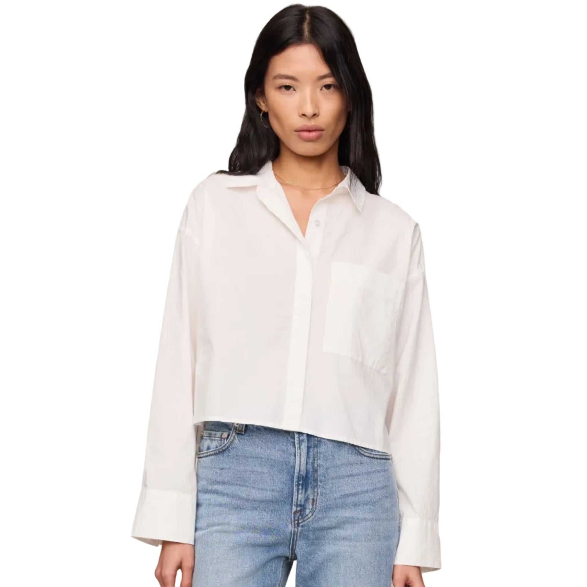 Favorite Button Up Top - White
