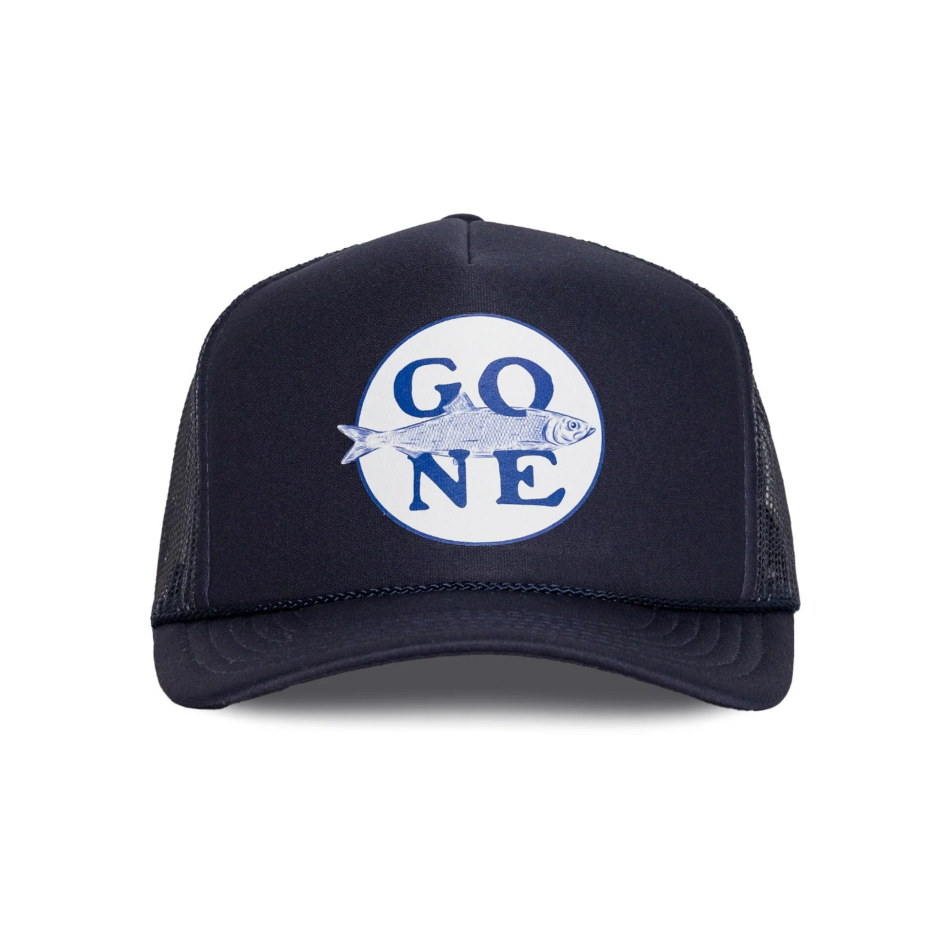 Gone Fishin Trucker Hat in Navy Split