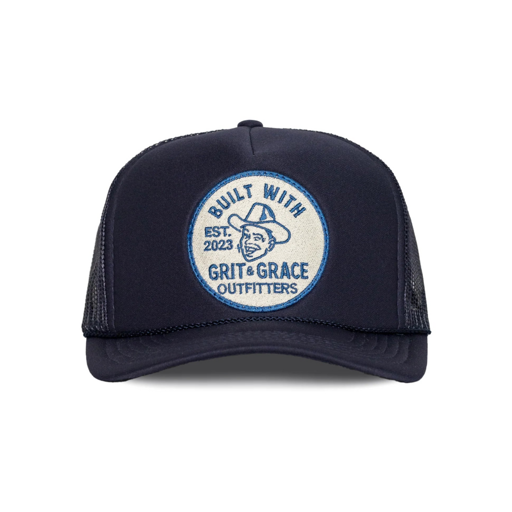 Built w Grit & Grace Trucker Hat Navy