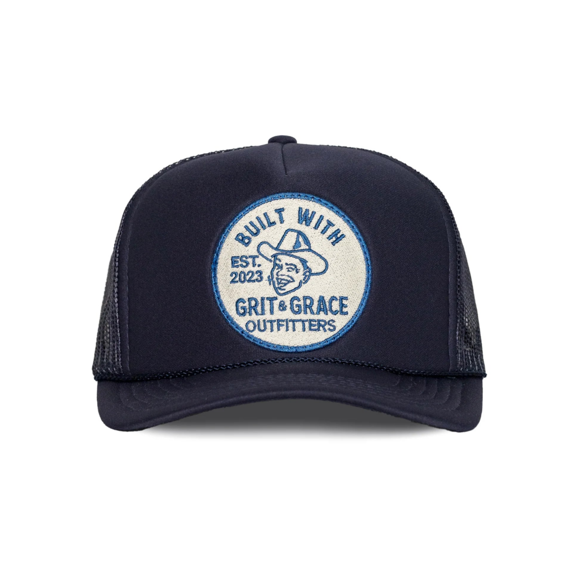 Built w Grit & Grace Trucker Hat Navy