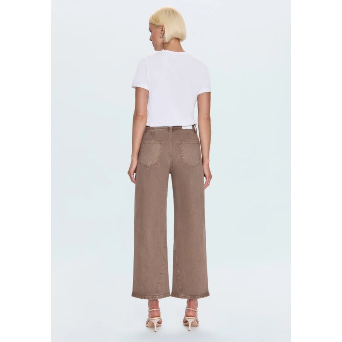 Kyra High Rise Bowed Wide Leg - Tannin