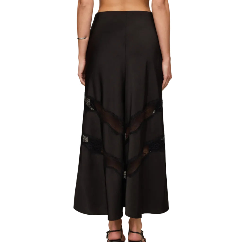 Kori Lace Inset Skirt - Black