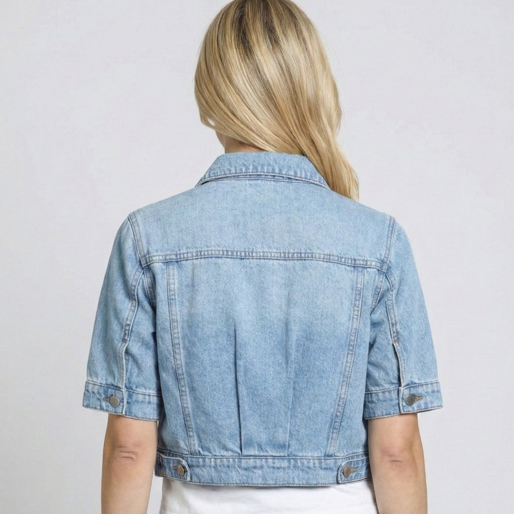 Crop Jean Jacket - Light Indigo