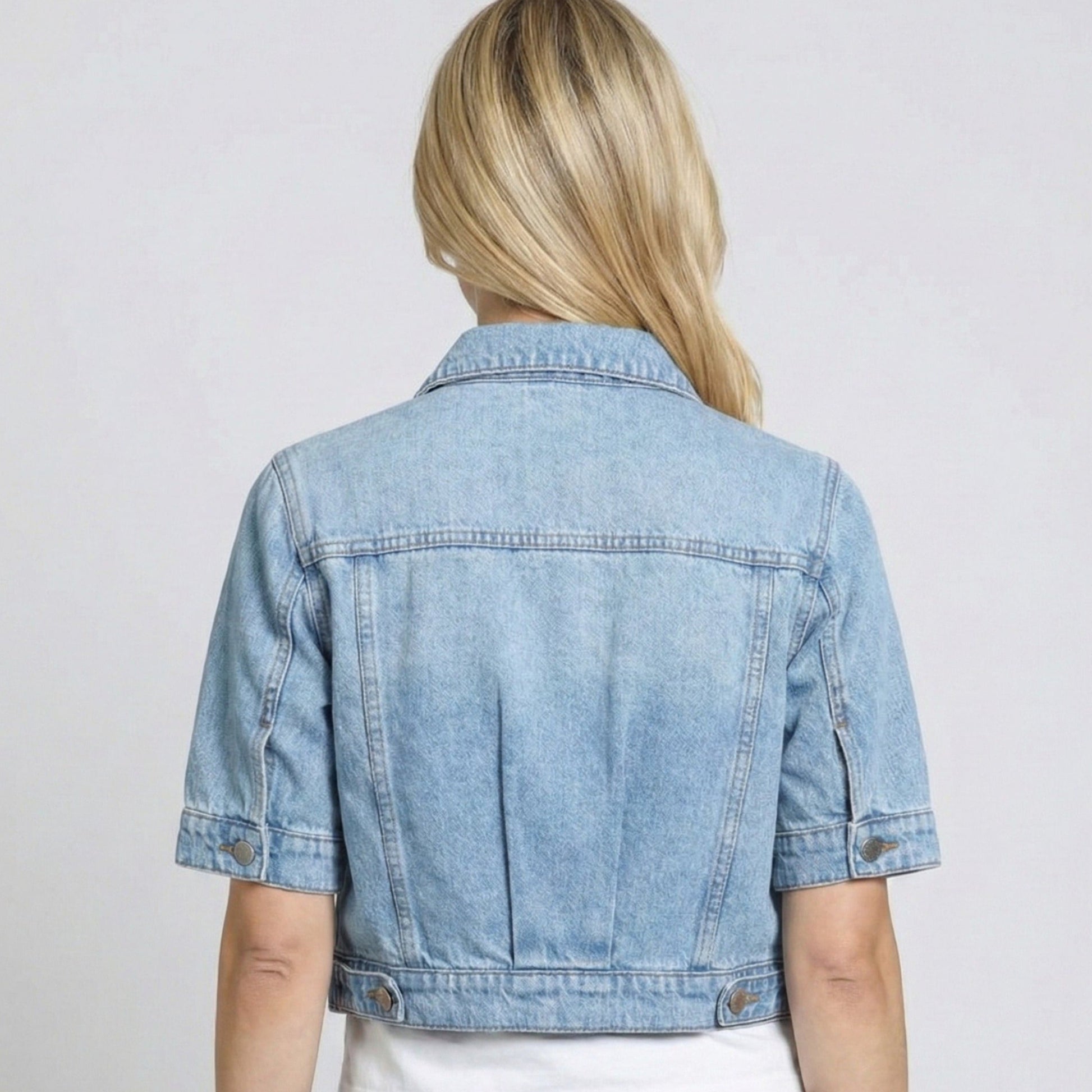 Crop Jean Jacket - Light Indigo