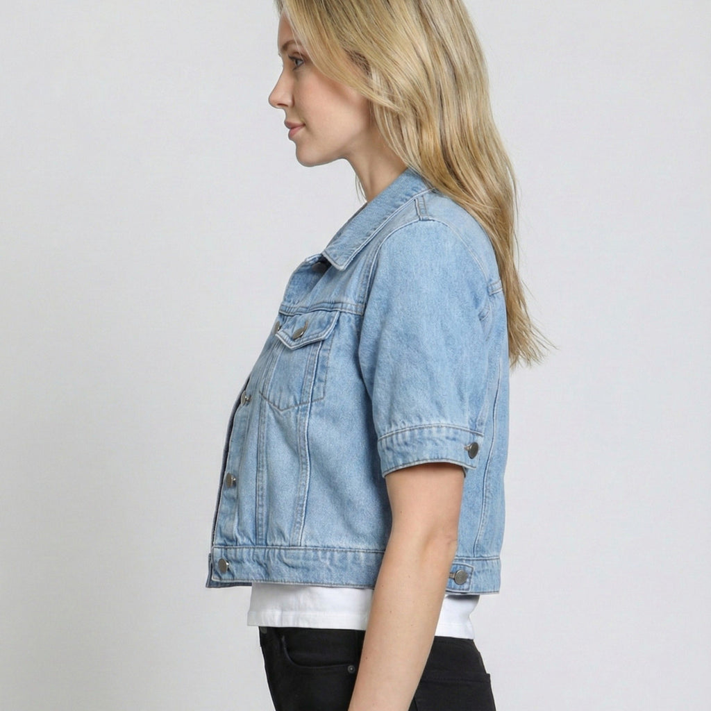 Crop Jean Jacket - Light Indigo