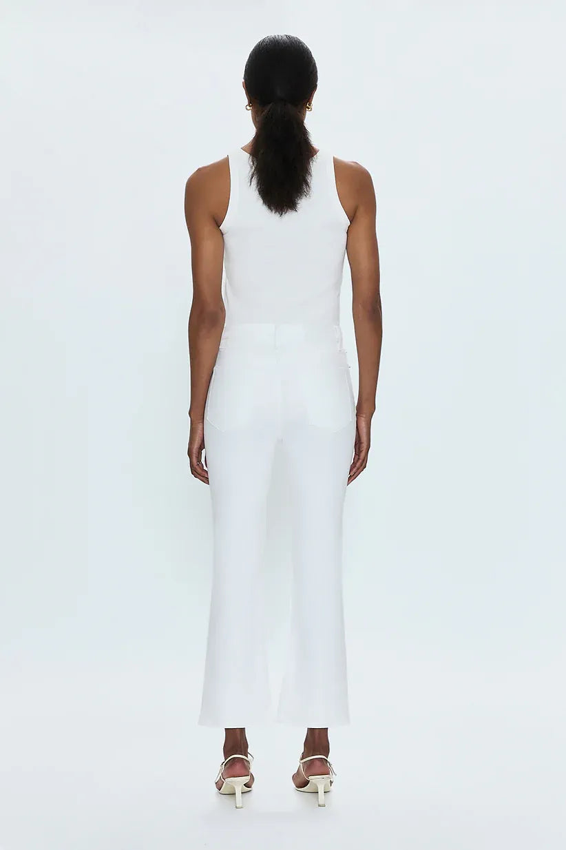 Lennon Cropped Flare - White