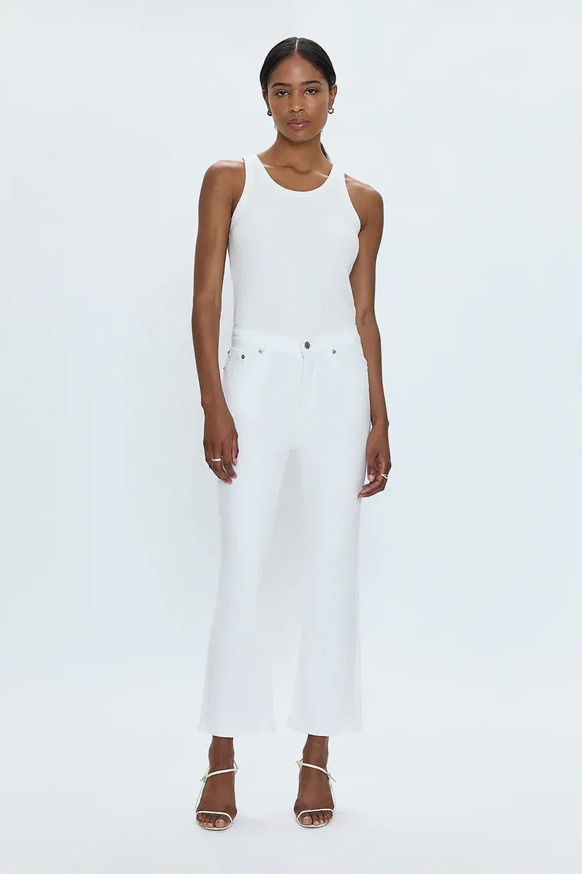 Lennon Cropped Flare - White