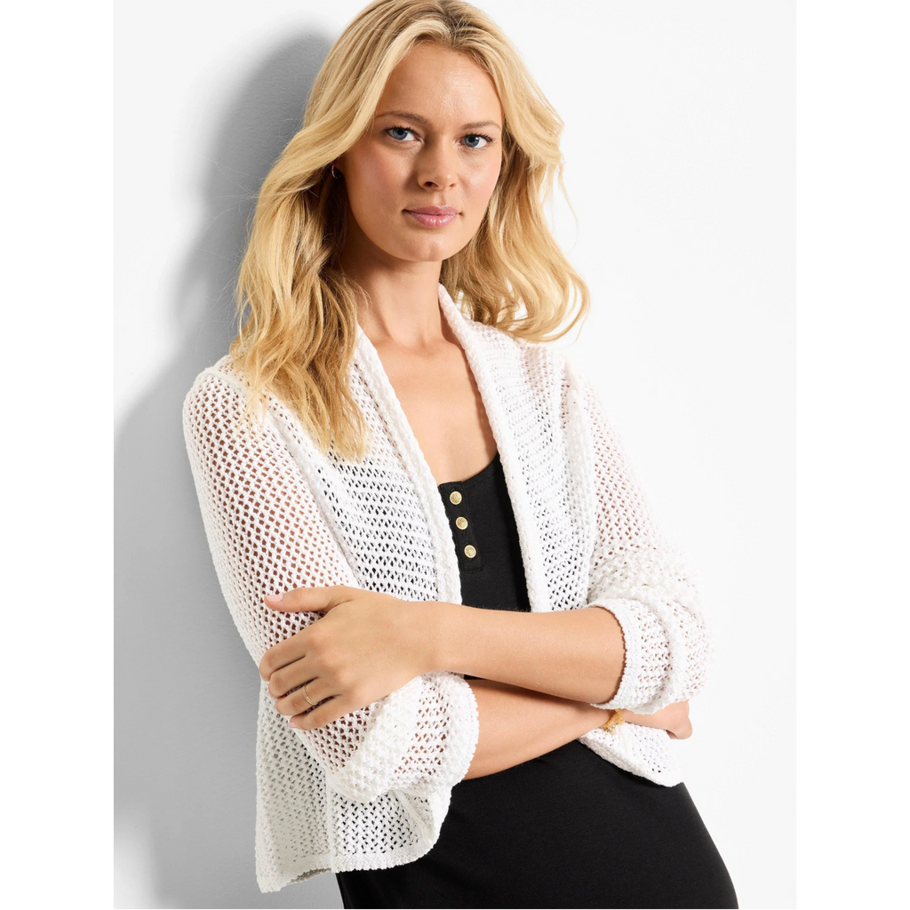 Mesh Cocoon Cardigan - Paper White
