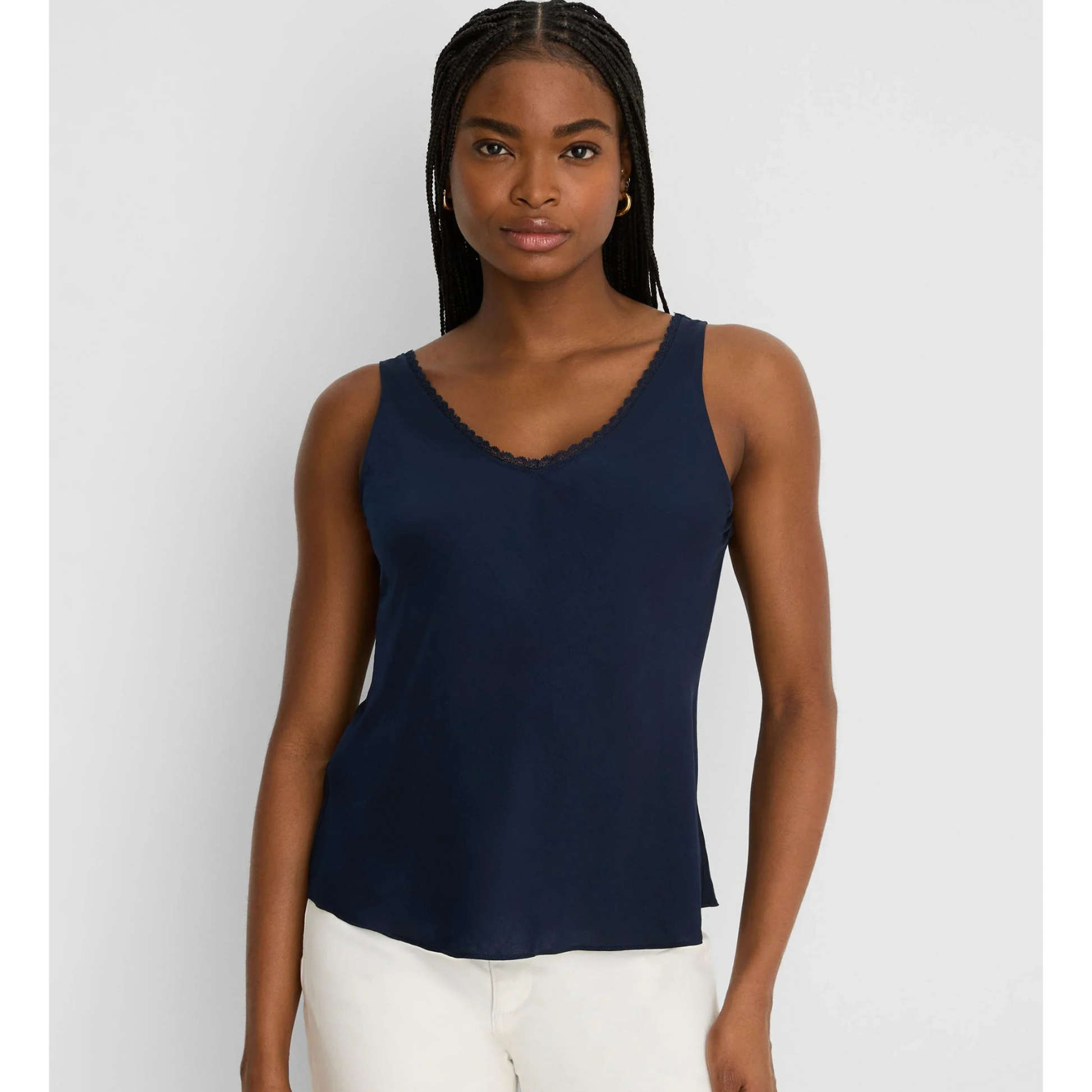 Lace Trim Day Gloss Tank - Dark Indigo