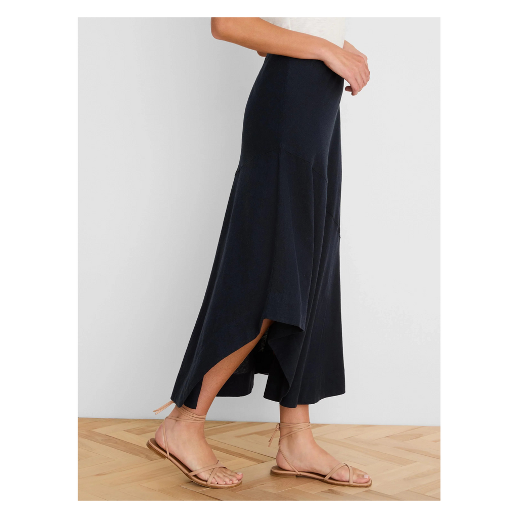 Long Engagement Rumba Linen Skirt - Dark Indigo